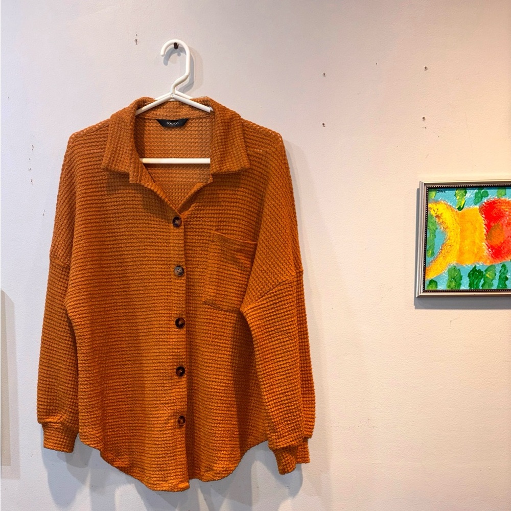 Women's Orange Cardigan Sweater